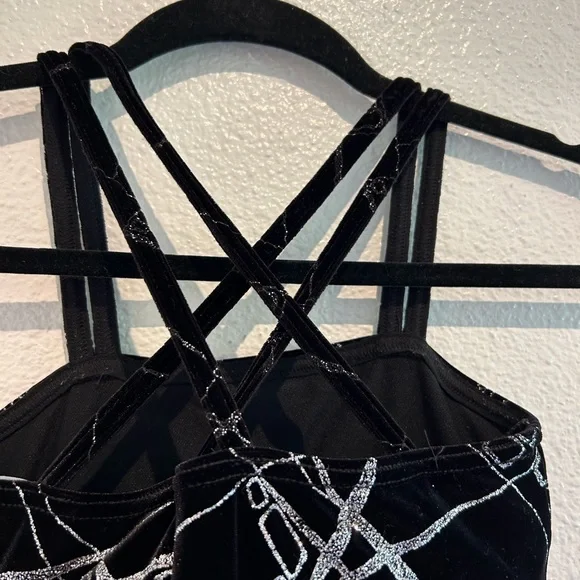 Mondor black&silver figure skating dress size petite small with matching top hat - Picture 4 of 10